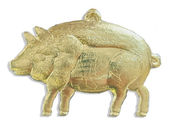 Pig small size Set Of 2 pcs. made from Dresden foil paper