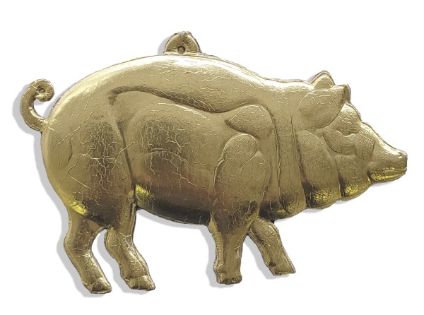 Pig big size Set Of 2 pcs. made from Dresden foil paper