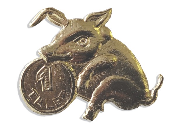 Glücksschwein mit Pfennig 20er Set aus Dresdner Pappe